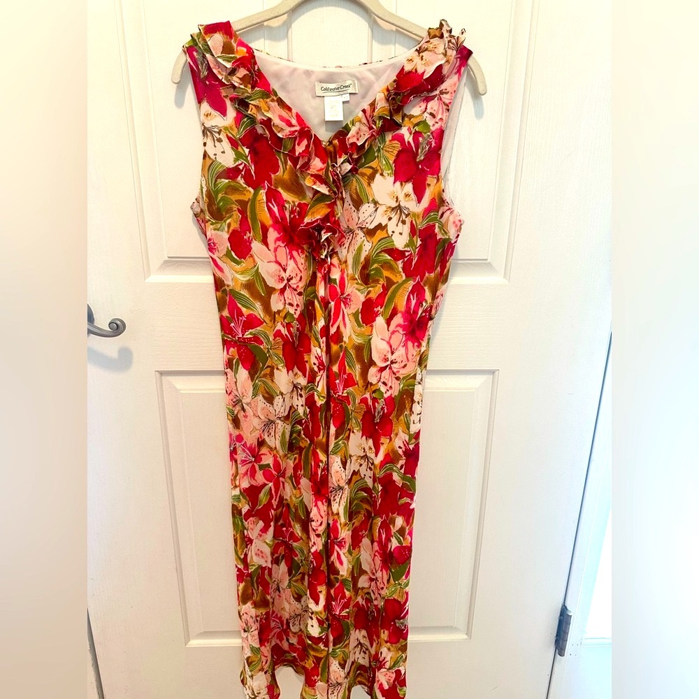 Coldwater Creek Pink and Red Sleeveless Maxi Sundress